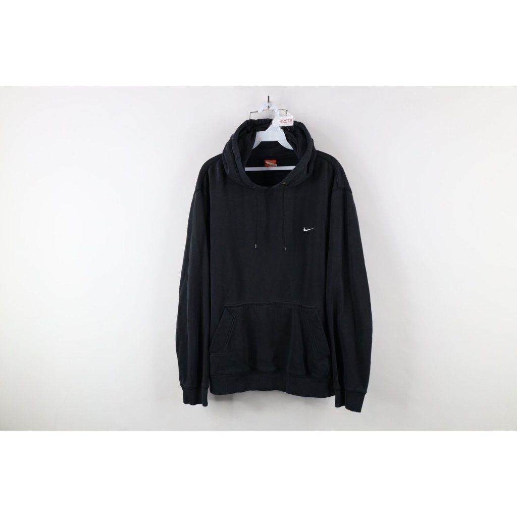 Vintage Nike Mens Xl Faded Travis Scott Mini Swoosh Hoodie Sweatshirt Black